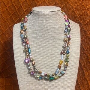 Vintage Mixed Genuine Pearl & Shell Multicolored Necklace